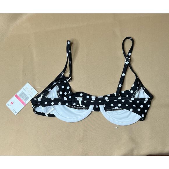 Michael Kors Black White Dot Underwire Bikini Top XS NWT - Picture 4 of 5